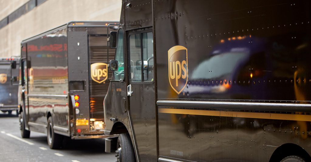 photo of UPS trucks
