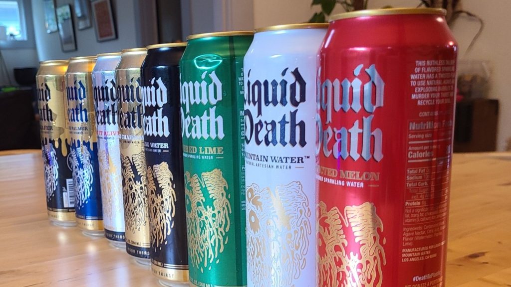 Liquid Death logo colors