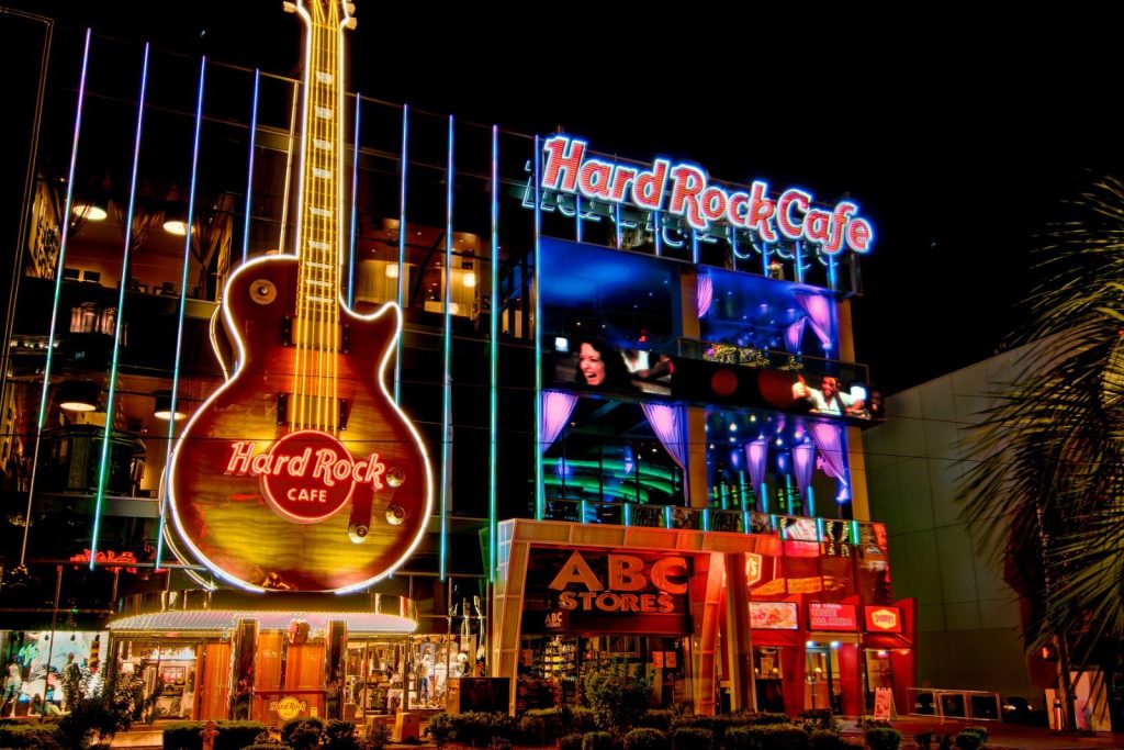 Hard Rock Cafe Logo On A Sign